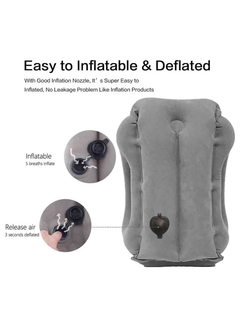 MarlaMall Inflatable Travel Pillow for Airplane, inflatable Neck Air Pillow for Sleeping to Avoid Neck and Shoulder Pain, Comfortably Support Head, Neck and Lumbar, Used for Airplane, Car, Bus and Office (Grey) - Image 5